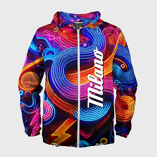 Мужская ветровка Colourful abstraction - Milano / 3D-Белый – фото 1