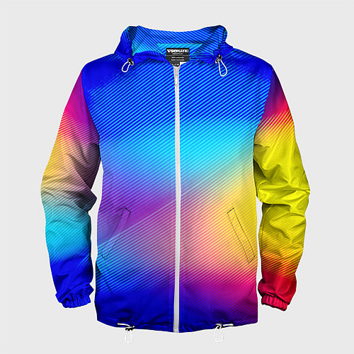 Мужская ветровка Линии геометрии градиент / 3D-Белый – фото 1