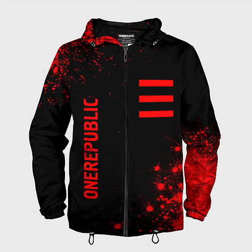 Мужская ветровка OneRepublic - red gradient вертикально / 3D-Черный – фото 1