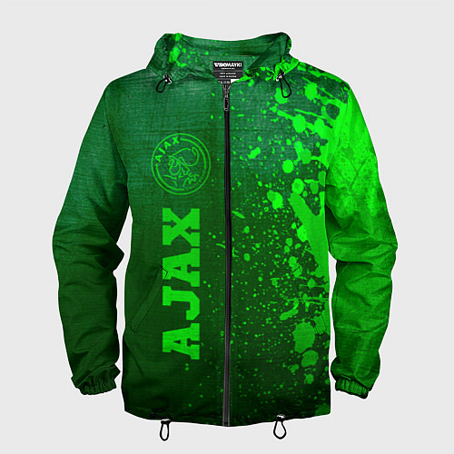 Мужская ветровка Ajax - green gradient по-вертикали / 3D-Черный – фото 1