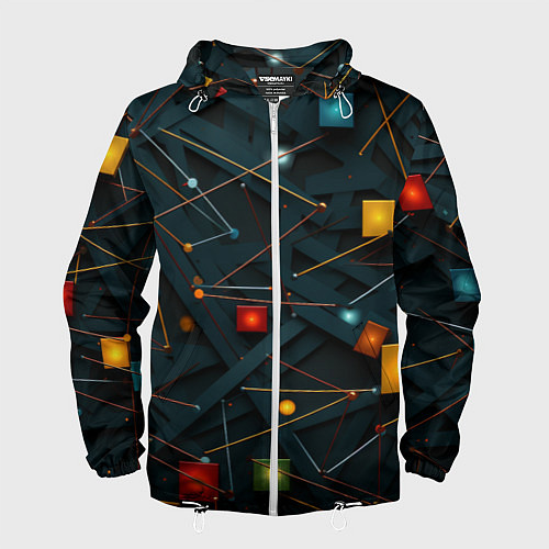 Мужская ветровка Геометрическая абстракция / 3D-Белый – фото 1