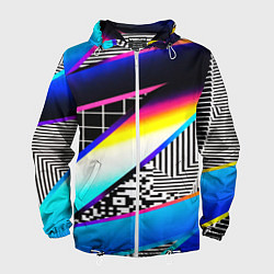 Мужская ветровка Neon stripes geometry