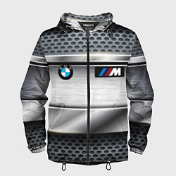 Ветровка с капюшоном мужская BMW metal texture, цвет: 3D-черный