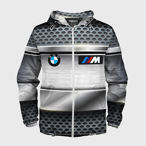 Мужская ветровка BMW metal texture / 3D-Белый – фото 1