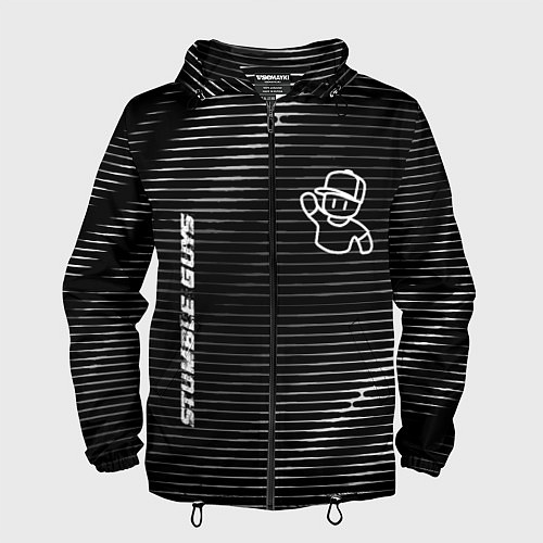 Мужская ветровка Stumble Guys metal game lines / 3D-Черный – фото 1