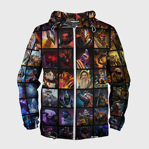 Мужская ветровка Dota 2 - все персонажи / 3D-Белый – фото 1