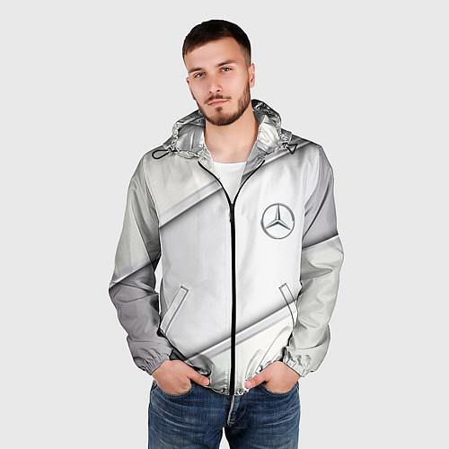 Мужская ветровка Mercedes benz metalic collection / 3D-Черный – фото 3