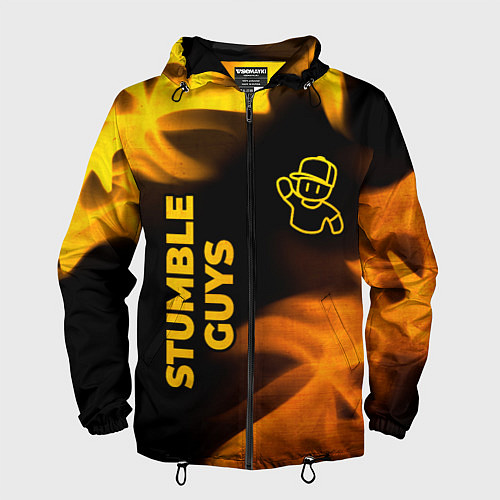 Мужская ветровка Stumble Guys - gold gradient вертикально / 3D-Черный – фото 1