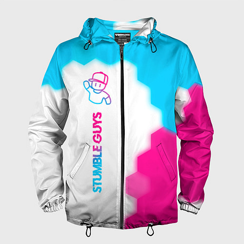 Мужская ветровка Stumble Guys neon gradient style по-вертикали / 3D-Черный – фото 1