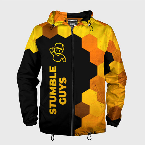 Мужская ветровка Stumble Guys - gold gradient по-вертикали / 3D-Черный – фото 1