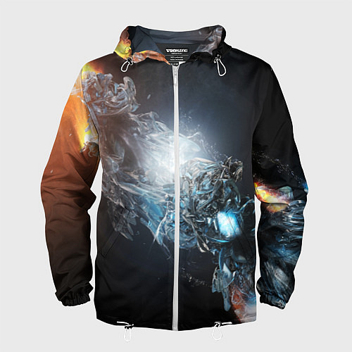 Мужская ветровка Космическая абстракция астероид / 3D-Белый – фото 1