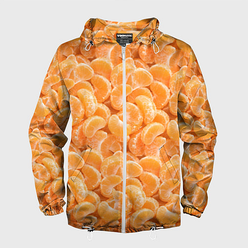 Мужская ветровка Паттерн дольки мандарин / 3D-Белый – фото 1