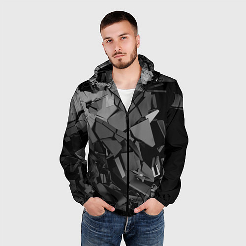 Мужская ветровка Битое стекло / 3D-Черный – фото 3