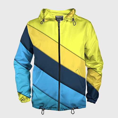 Мужская ветровка Геометрия полосы спорт / 3D-Черный – фото 1