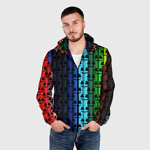 Мужская ветровка Marshmello gradient / 3D-Черный – фото 3