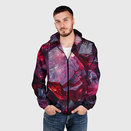 Мужская ветровка Драгоценный минерал / 3D-Черный – фото 3