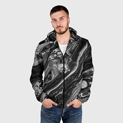Ветровка с капюшоном мужская Чернила, цвет: 3D-черный — фото 2
