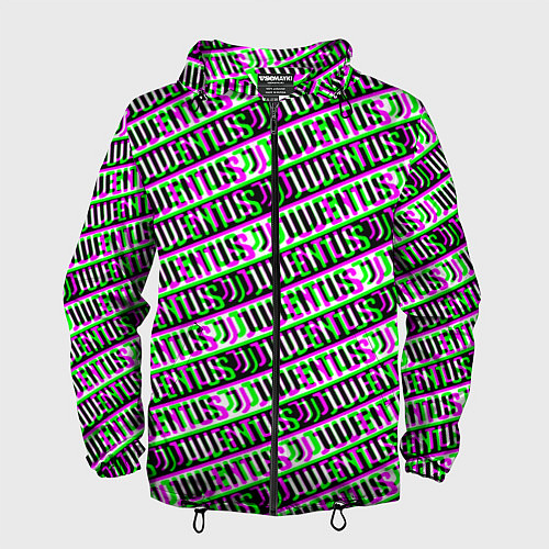 Мужская ветровка Juventus glitch pattern / 3D-Черный – фото 1