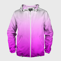 Ветровка с капюшоном мужская Gradient color pink, цвет: 3D-белый