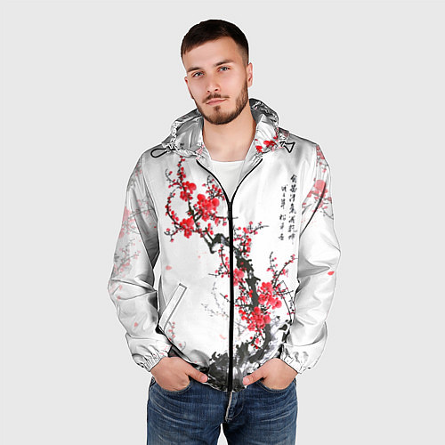 Мужская ветровка Китайская слива / 3D-Черный – фото 3