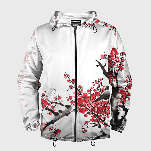 Мужская ветровка Китайский стиль - слива / 3D-Черный – фото 1