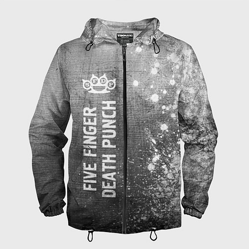 Мужская ветровка Five Finger Death Punch - grey gradient по-вертика / 3D-Черный – фото 1