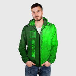 Ветровка с капюшоном мужская Lindemann - green gradient по-вертикали, цвет: 3D-черный — фото 2
