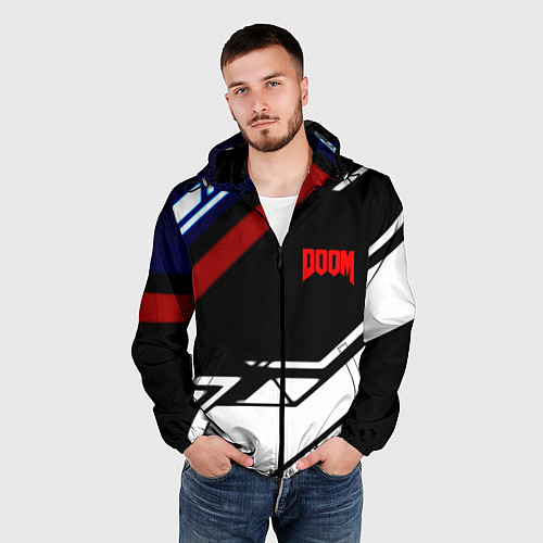 Мужская ветровка Doom steel geometry / 3D-Черный – фото 3