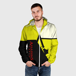 Ветровка с капюшоном мужская Assassins Creed geometry logo, цвет: 3D-белый — фото 2