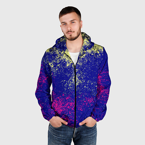 Мужская ветровка Брызги красок фильтр / 3D-Черный – фото 3