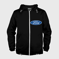 Ветровка с капюшоном мужская FORD logo auto, цвет: 3D-белый