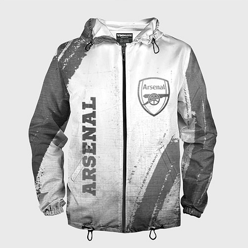 Мужская ветровка Arsenal - white gradient вертикально / 3D-Черный – фото 1