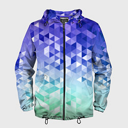 Ветровка с капюшоном мужская Градиентная геометрия, цвет: 3D-черный