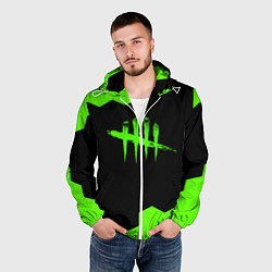 Ветровка с капюшоном мужская Dead by daylight hexagon, цвет: 3D-белый — фото 2