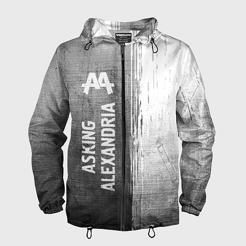 Мужская ветровка Asking Alexandria - grey gradient по-вертикали / 3D-Черный – фото 1