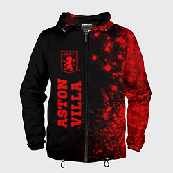 Ветровка с капюшоном мужская Aston Villa - red gradient по-вертикали, цвет: 3D-черный