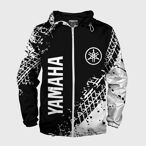 Мужская ветровка Yamaha - следы от шин / 3D-Белый – фото 1