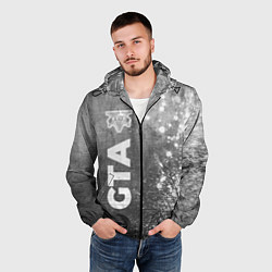Ветровка с капюшоном мужская GTA - grey gradient по-вертикали, цвет: 3D-черный — фото 2