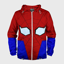 Ветровка с капюшоном мужская Spider-Man - eyes, цвет: 3D-белый