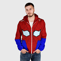 Ветровка с капюшоном мужская Spider-Man - eyes, цвет: 3D-белый — фото 2
