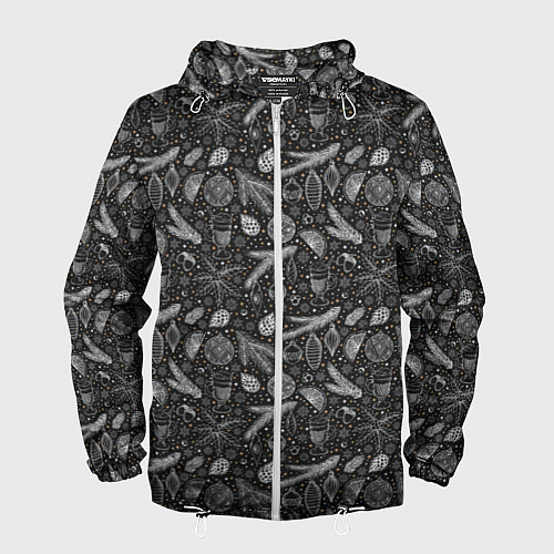 Мужская ветровка Новогодние зимние украшения / 3D-Белый – фото 1