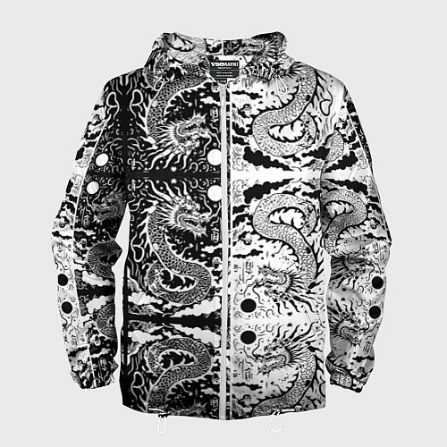 Мужская ветровка Драконы инь и янь с узорами / 3D-Белый – фото 1