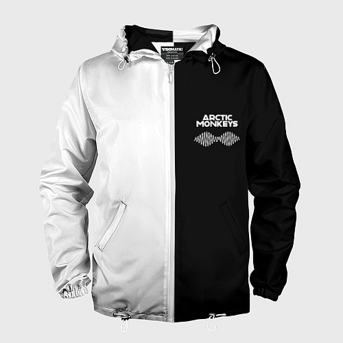 Мужская ветровка Arctic Monkeys - черное и белое / 3D-Белый – фото 1