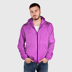Ветровка с капюшоном мужская Текстура розовой кожи, цвет: 3D-черный — фото 2