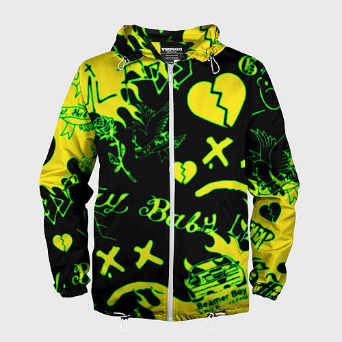 Мужская ветровка Lil Peep кислотные автографы / 3D-Белый – фото 1