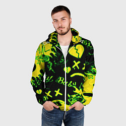 Ветровка с капюшоном мужская Lil Peep кислотные автографы, цвет: 3D-белый — фото 2