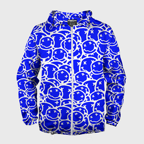 Мужская ветровка Nirvana logo blue / 3D-Белый – фото 1