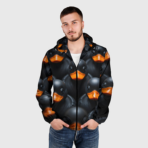Мужская ветровка Черные уточки / 3D-Черный – фото 3