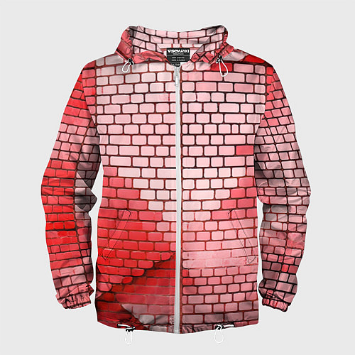 Мужская ветровка Красные кирпичики / 3D-Белый – фото 1