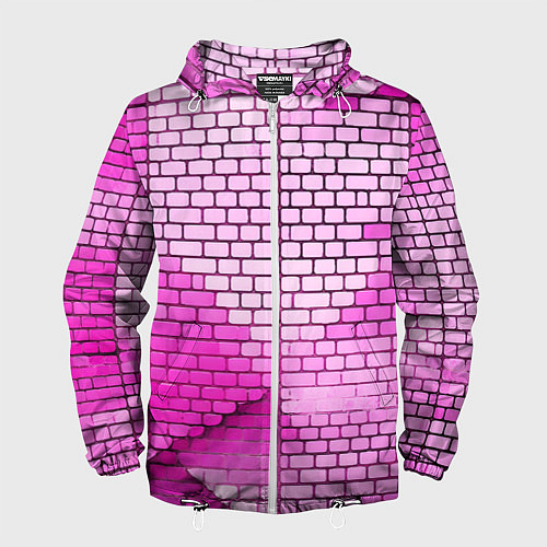 Мужская ветровка Розовые кирпичики / 3D-Белый – фото 1